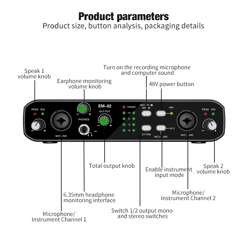 Shure Mic Sm58 - Audio Interface With Microphone 48V Preamp