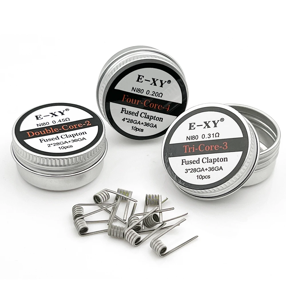 Clapton Wire Pre Built - 10pcs/box Ni80 Prebuilt Coil 28GA 36GA