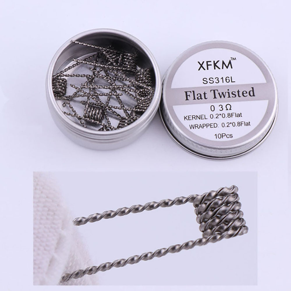 SS316L 10Pcs/Box Prebuilt Coil - Clapton Wire Pre Built recension och pris