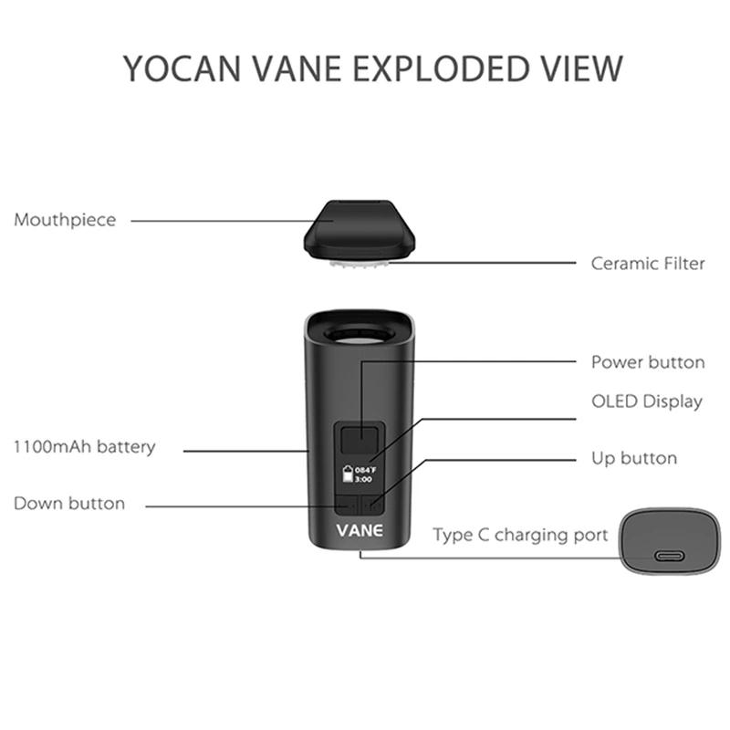 Original Yocan Vane Dry Herb V - Quick Vape recension och pris
